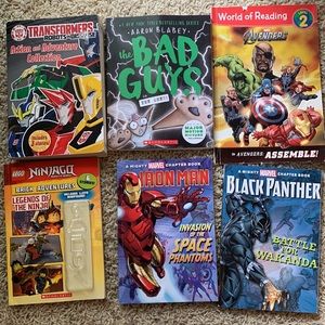 6 Books Marvel, transformers, Lego etc